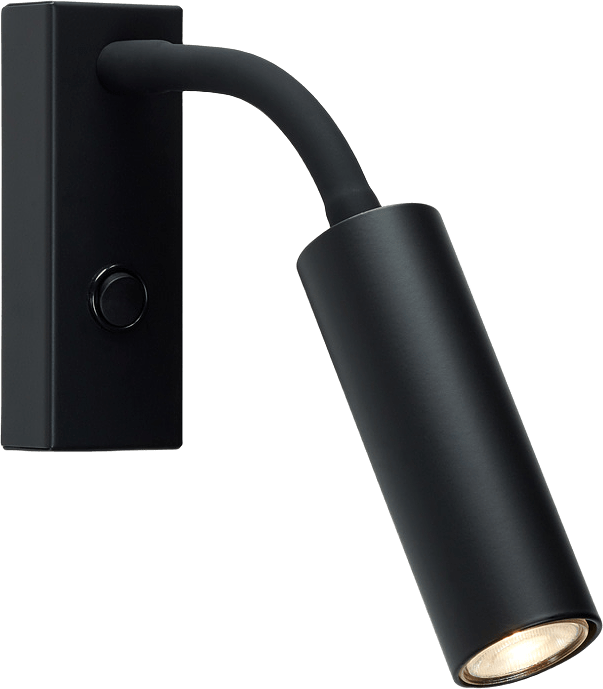 Vägglampa Pipeline Flex, från Herstal, i färgen mattsvart.