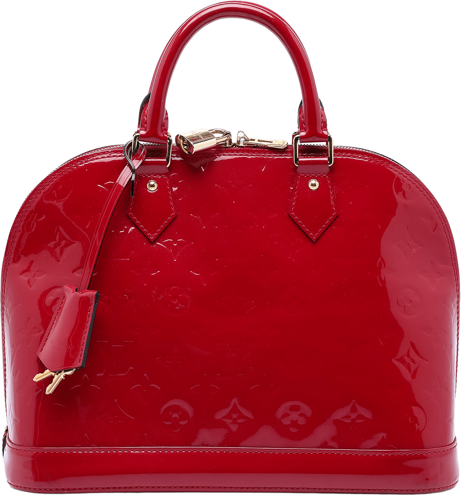 Louis Vuitton Monogram Vernis Alma Pm, från Luxclusif, i färgen red.