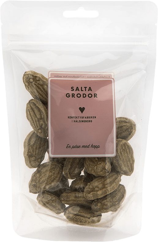 Salta grodor, från Konfektyrfabriken i Hälsingborg, i färgen Brun.