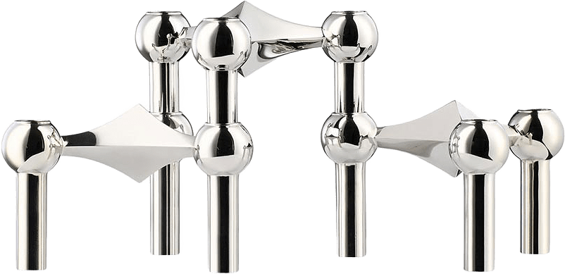 Ljusstake Stage, 3-delar, från STOFF Nagel, i färgen Chrome.