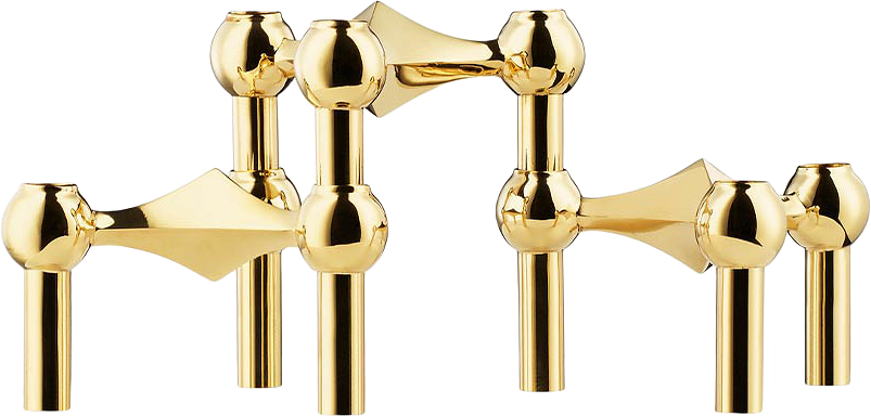 Ljusstake Stage, 3-delar, från STOFF Nagel, i färgen Brass.