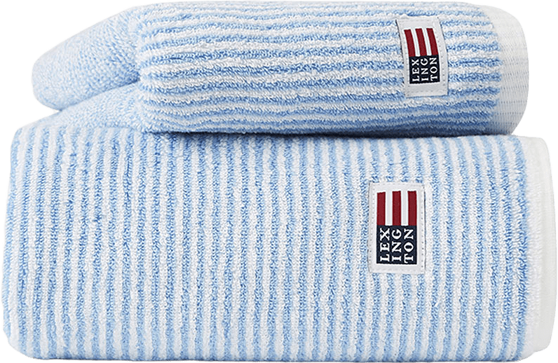 Handduk Striped, från Lexington, i färgen White/Blue.