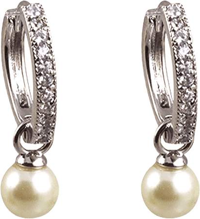 Petite Kennedy Hoops Earrings Ivory Pearl, från Lily and Rose, i färgen Ivory Pearl (silver).