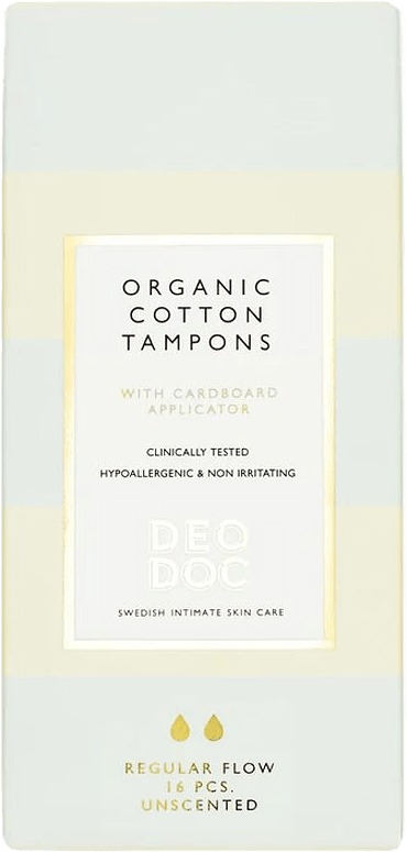 Organic Cotton Tampons Regular, från DeoDoc.