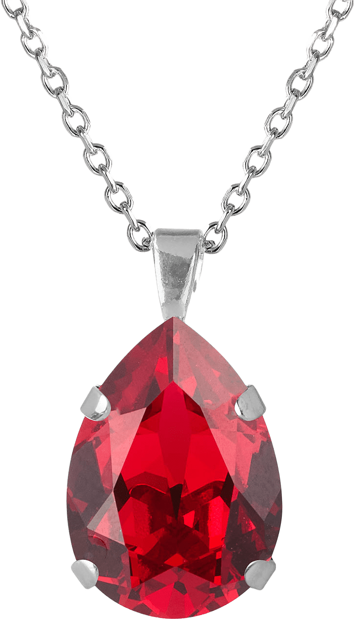 Mini drop necklace Scarlet, från Caroline Svedbom, i färgen Scarlet - Rhodium.