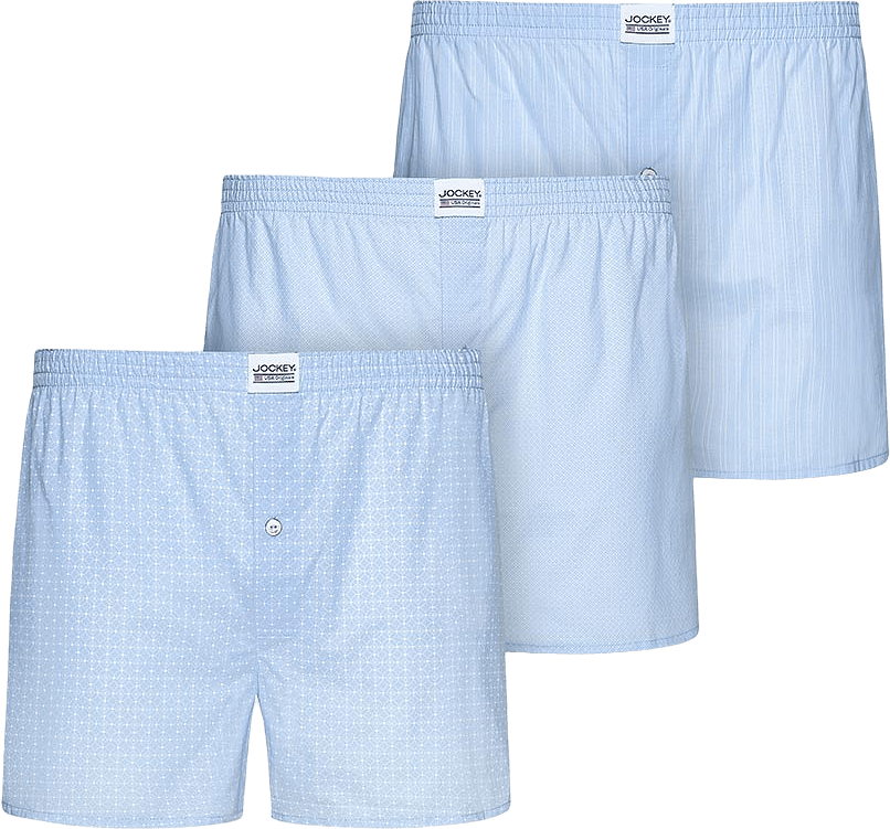 Boxer Woven 3-Pack, från Jockey, i färgen Shirt Blue.