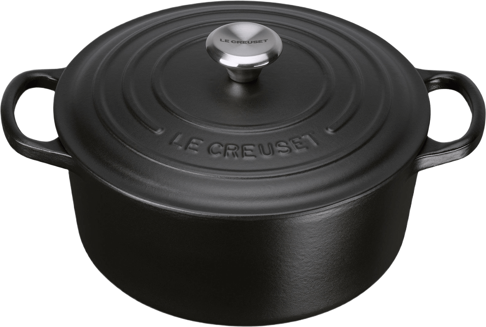 Gjutjärnsgryta Matt 4,2L /24 cm, från Le Creuset, i färgen Matte Black.