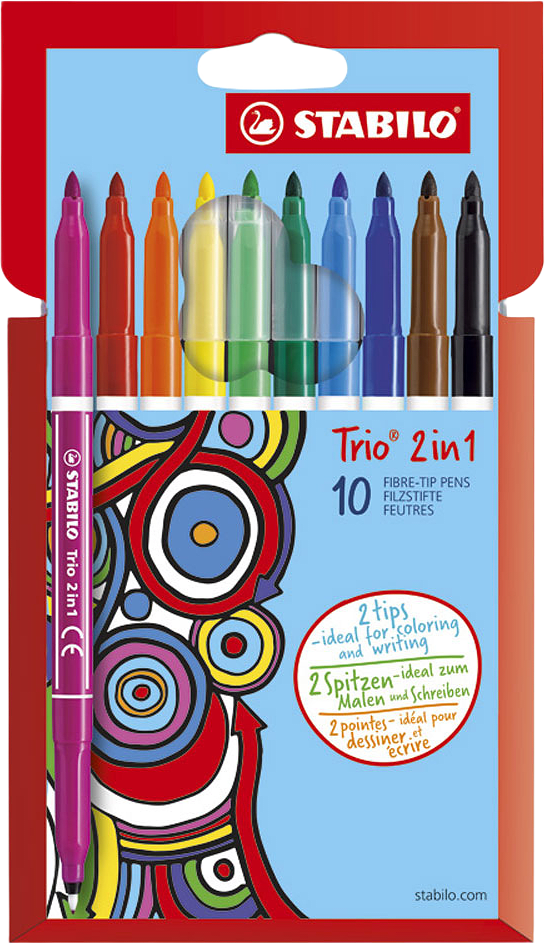 Dubbelsidig penna Trio 2in1,10/fp, från Stabilo.