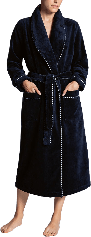 Morgonrock, från Calida, i färgen Dark Lapis Blue.