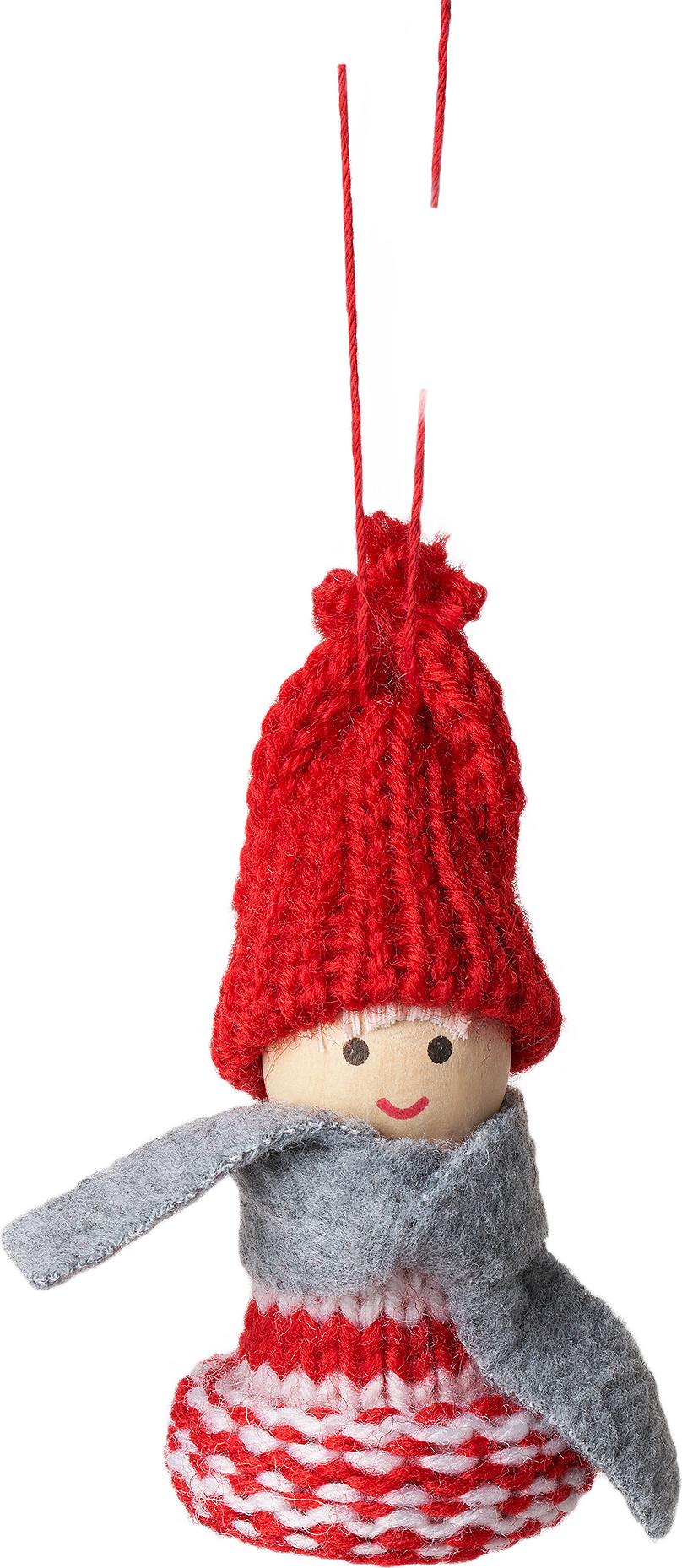 Julgranshänge tomte, från Åhléns Home, i färgen Red.