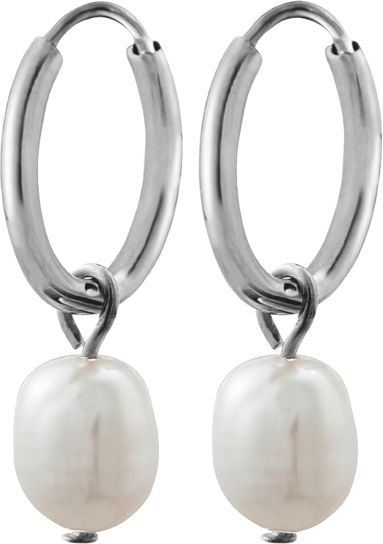 Perla Earrings Creole Steel, från Edblad, i färgen Steel.
