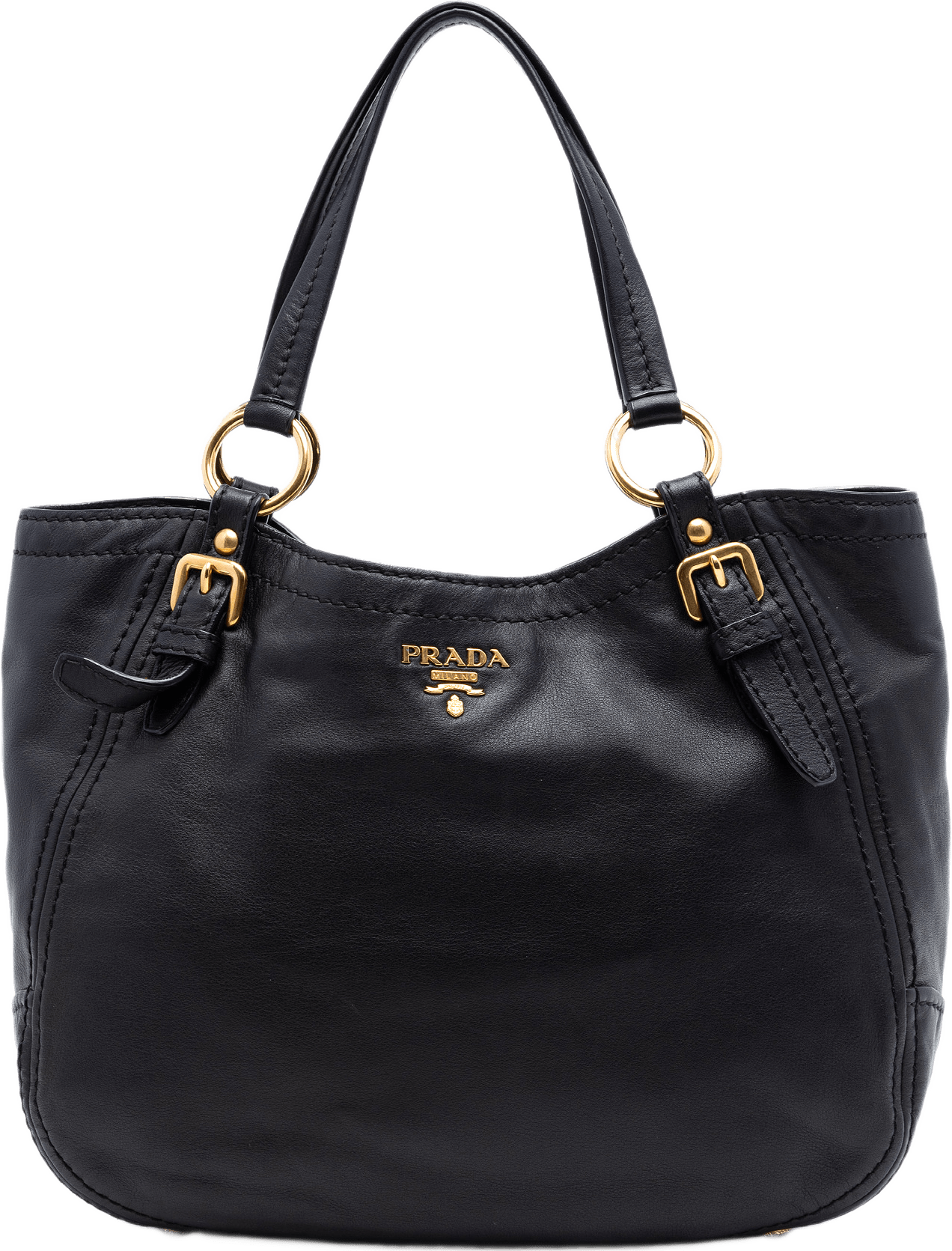 Prada Vitello Lux Shoulder Bag, från Luxclusif, i färgen black.