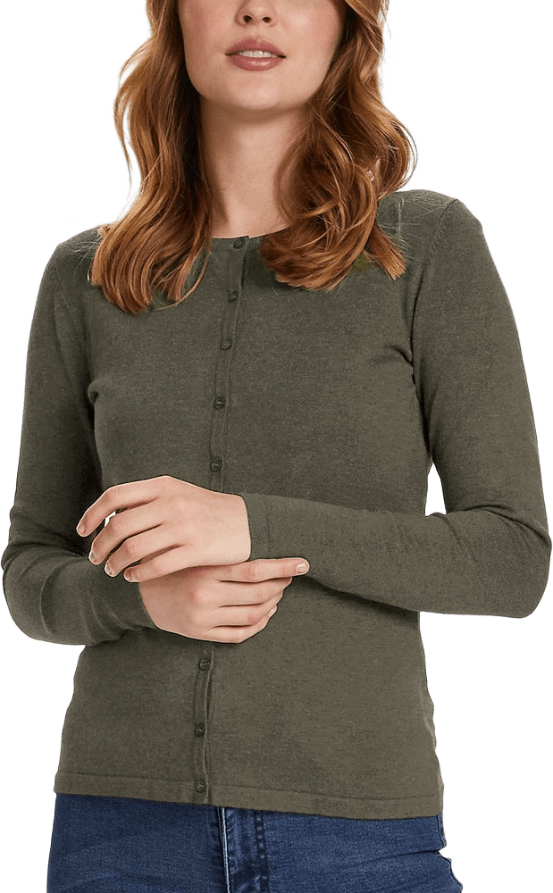 MilaSZ Cardigan, från Saint Tropez, i färgen Army Green Melange.