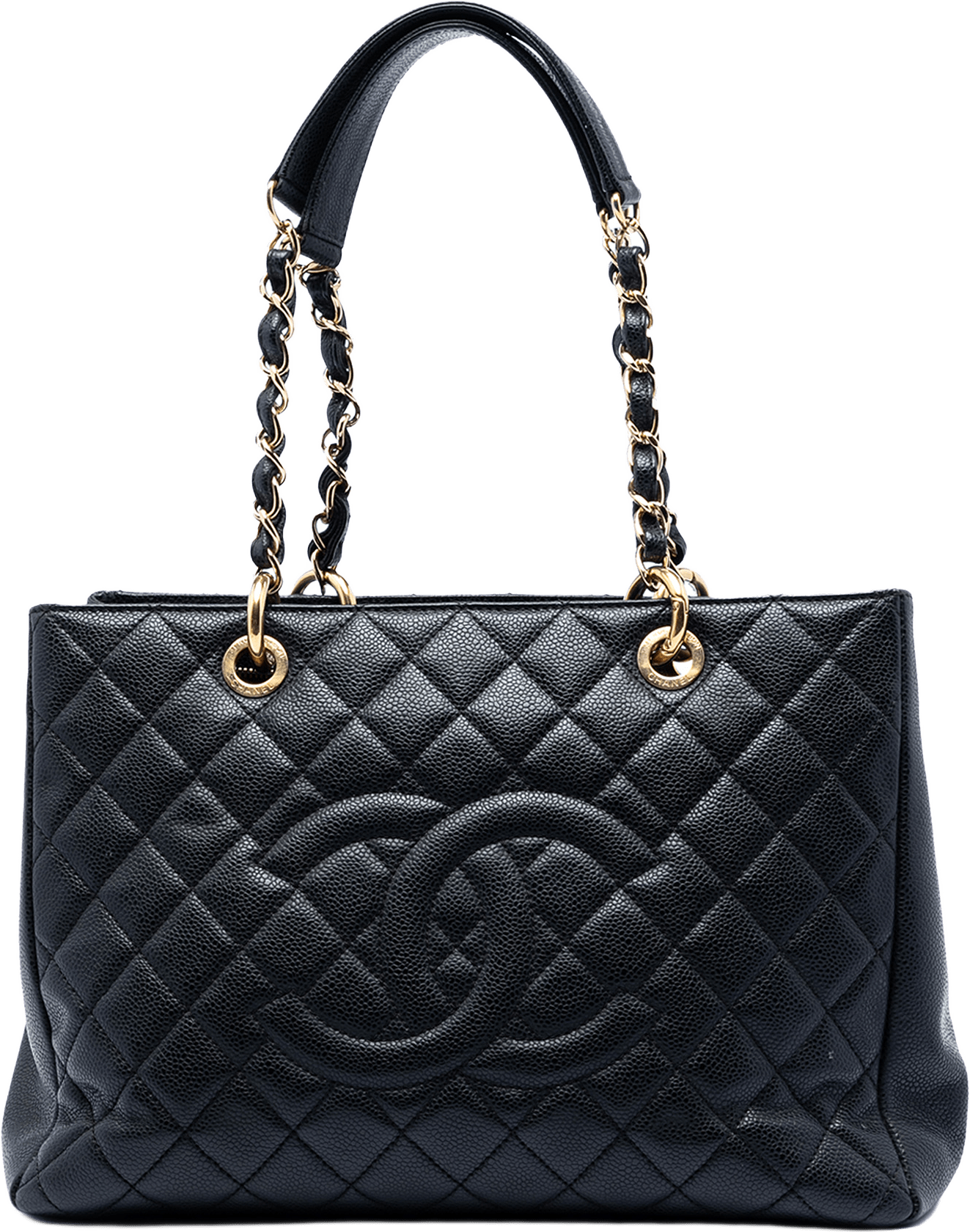 Chanel Caviar Grand Shopping Tote, från Luxclusif, i färgen black.