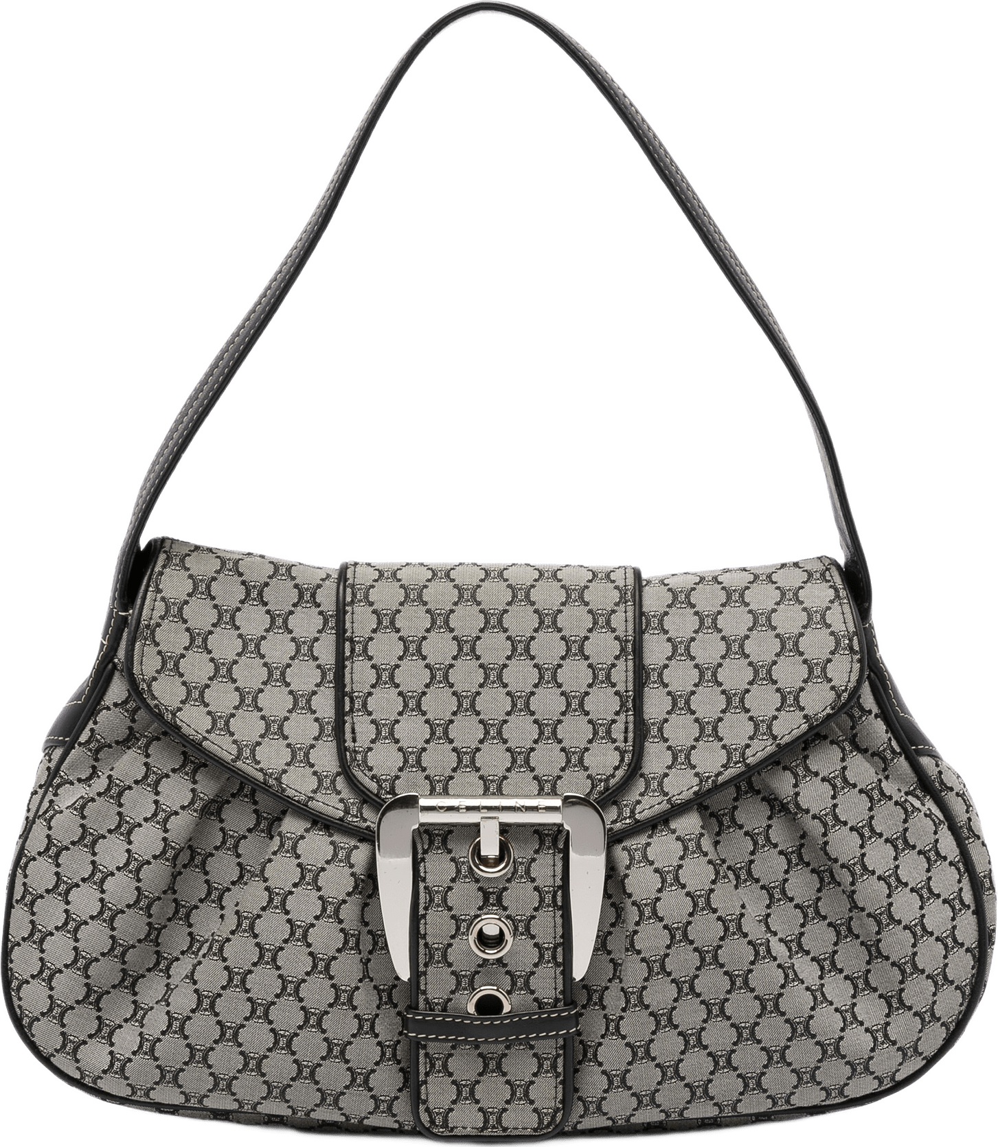 Celine Macadam Canvas Shoulder Bag, från Luxclusif, i färgen grå.