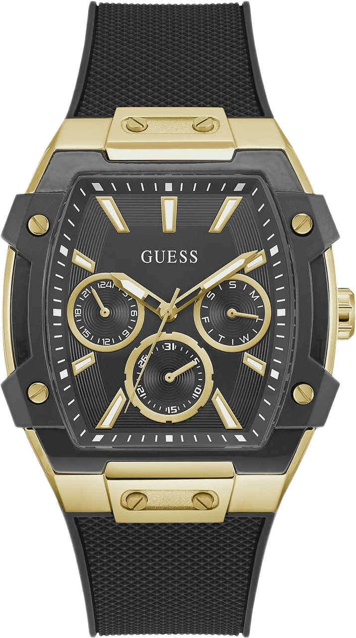 Guess Phoenix Herr, Svart/guld Silikonband - Gw0956g2, från Guess, i färgen 1.
