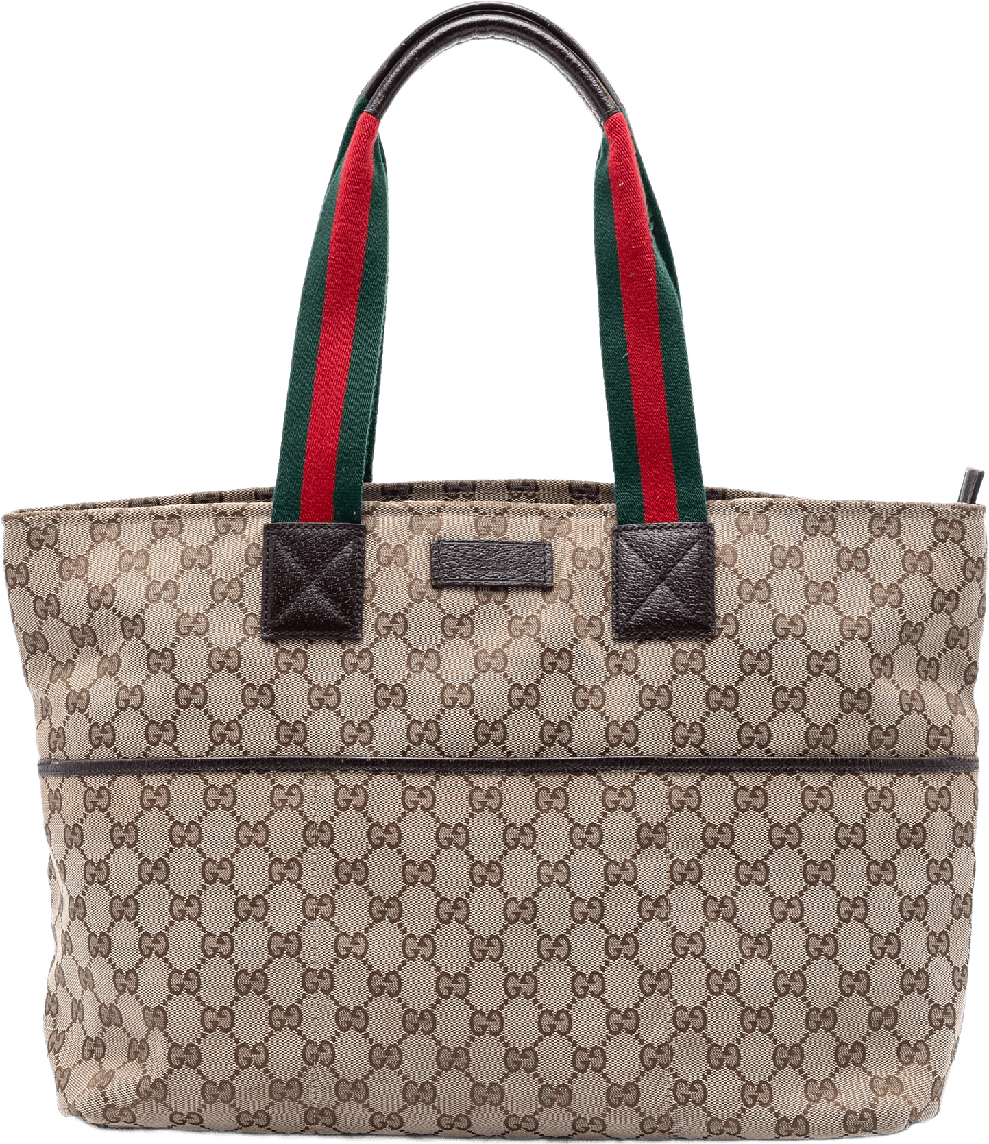 Gucci Gg Canvas Web Tote, från Luxclusif, i färgen beige.