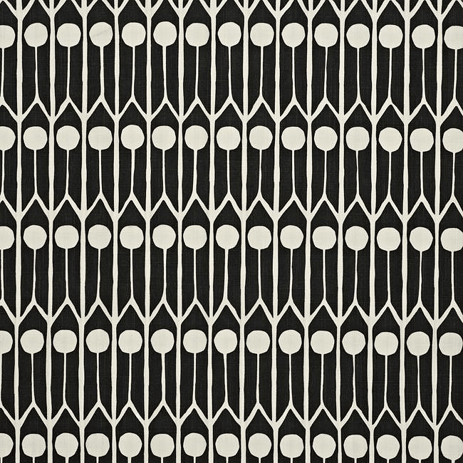 Tyg på löpmeter - Feathers, svart/vit, från Littlephant, i färgen svart/vit.