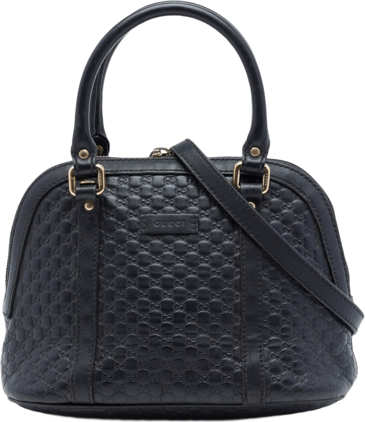 Gucci Mini Microguccissima Dome Satchel, från Luxclusif, i färgen svart.