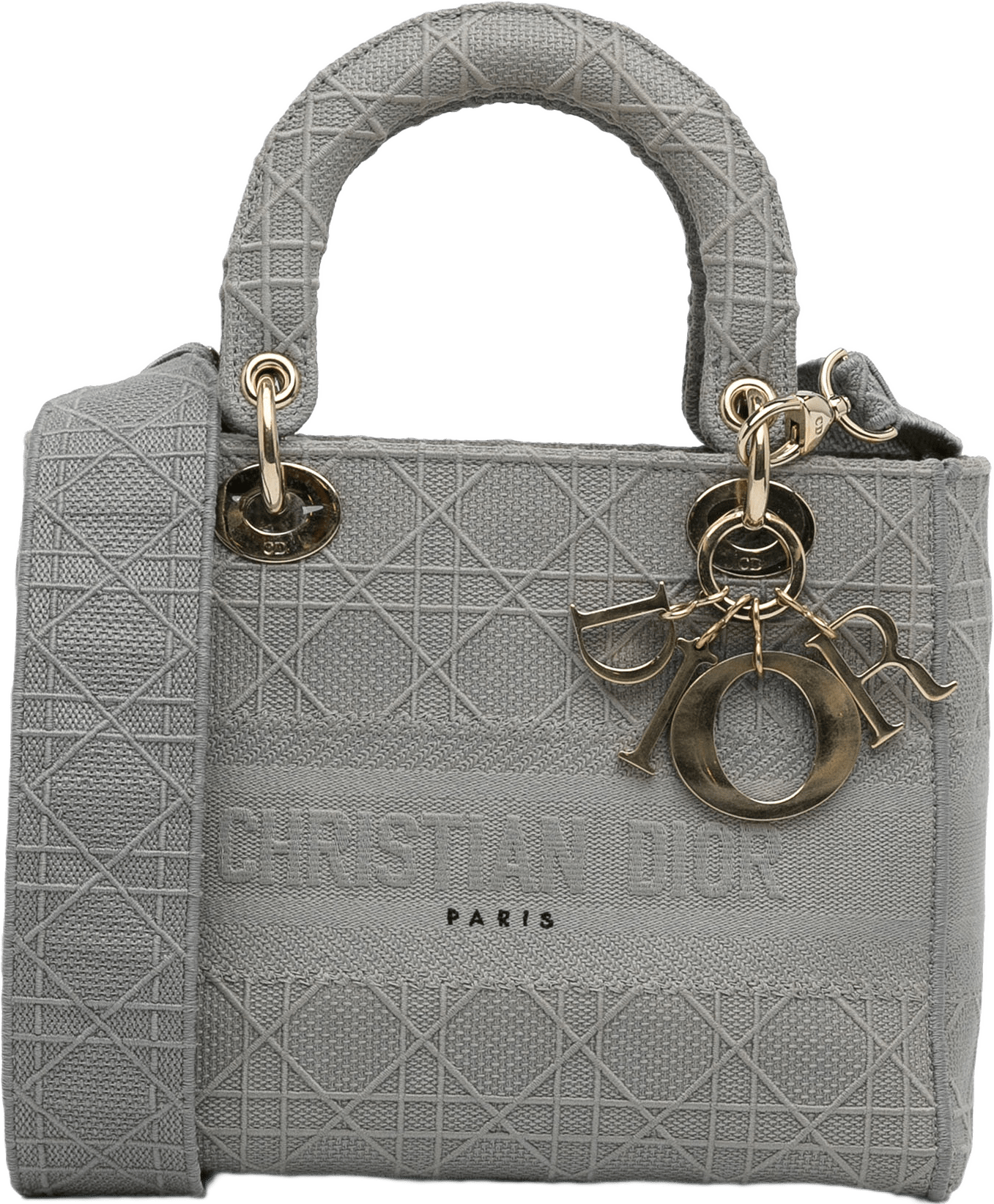 Dior Medium Cannage Lady D-lite, från Luxclusif, i färgen light gray.