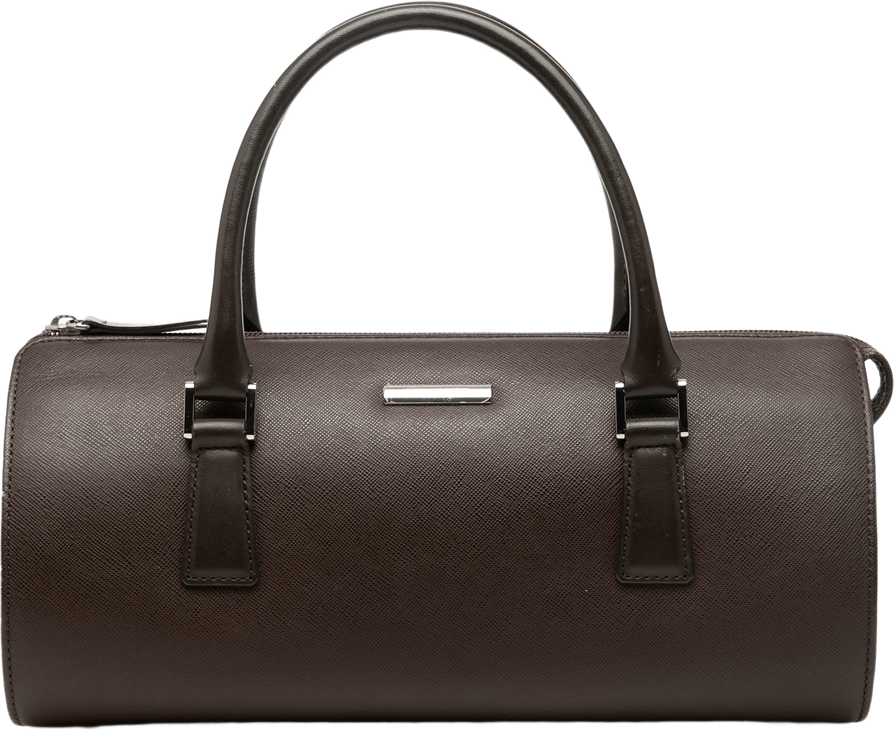 Burberry Leather Boston Bag, från Luxclusif, i färgen dark brown.