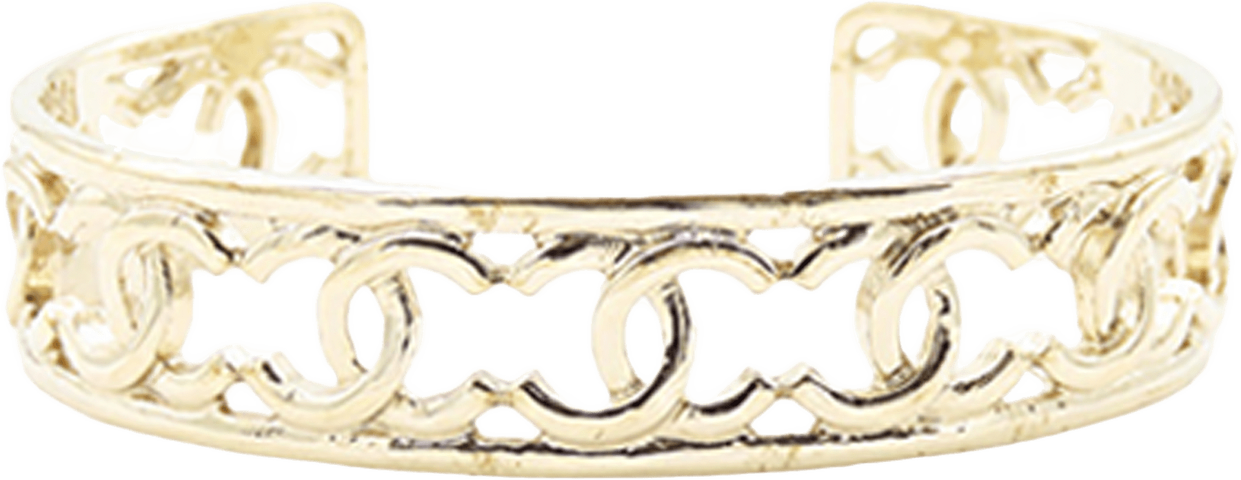 Chanel Gold Plated Multiple Cc Cuff Bracelet S, från Luxclusif, i färgen gold.