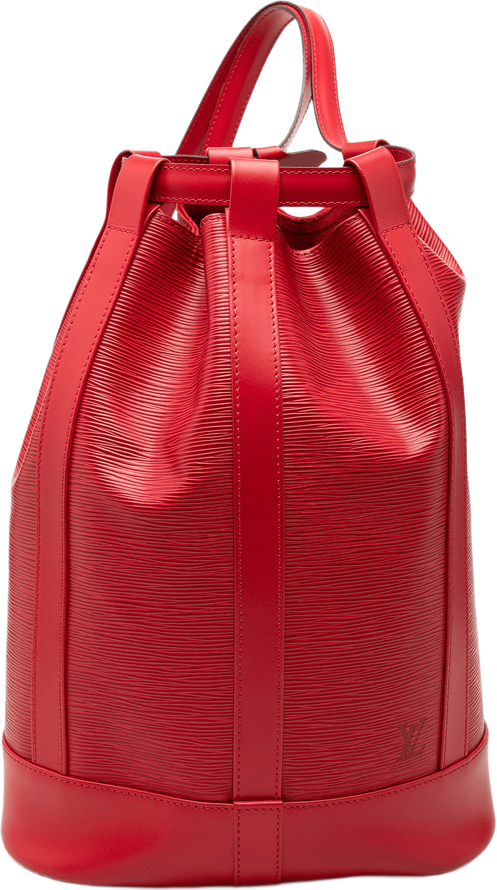 Louis Vuitton Epi Randonnee Pm, från Luxclusif, i färgen röd.