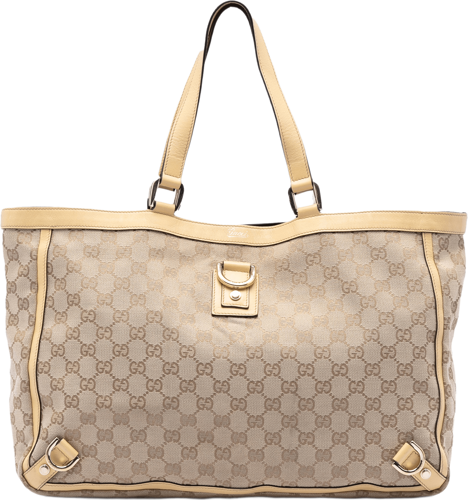 Gucci Gg Canvas Abbey D Ring Tote, från Luxclusif, i färgen beige.