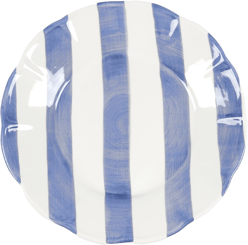 Stripe Assiett - 21 Cm, från Pick A Poppy, i färgen dark blue.