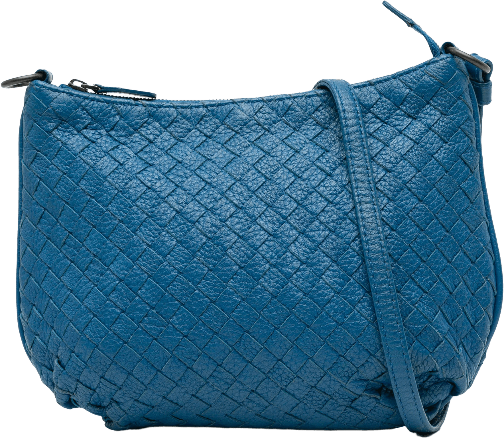 Bottega Veneta Nappa Intrecciato Crossbody, från Luxclusif, i färgen blue.