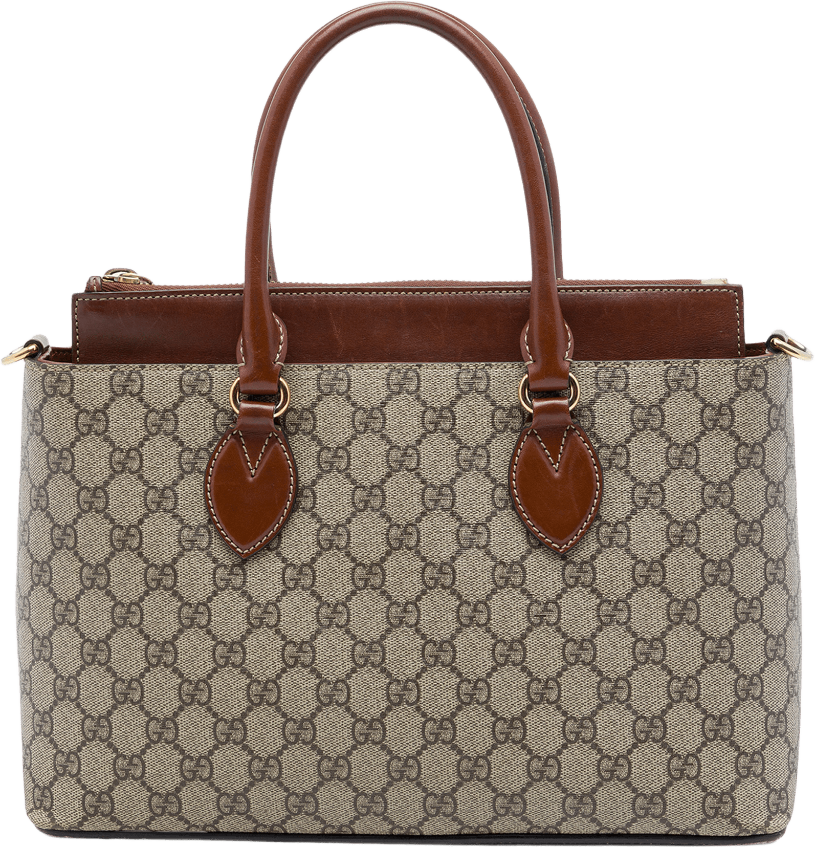 Gucci Gg Supreme Linea A Satchel, från Luxclusif, i färgen beige.