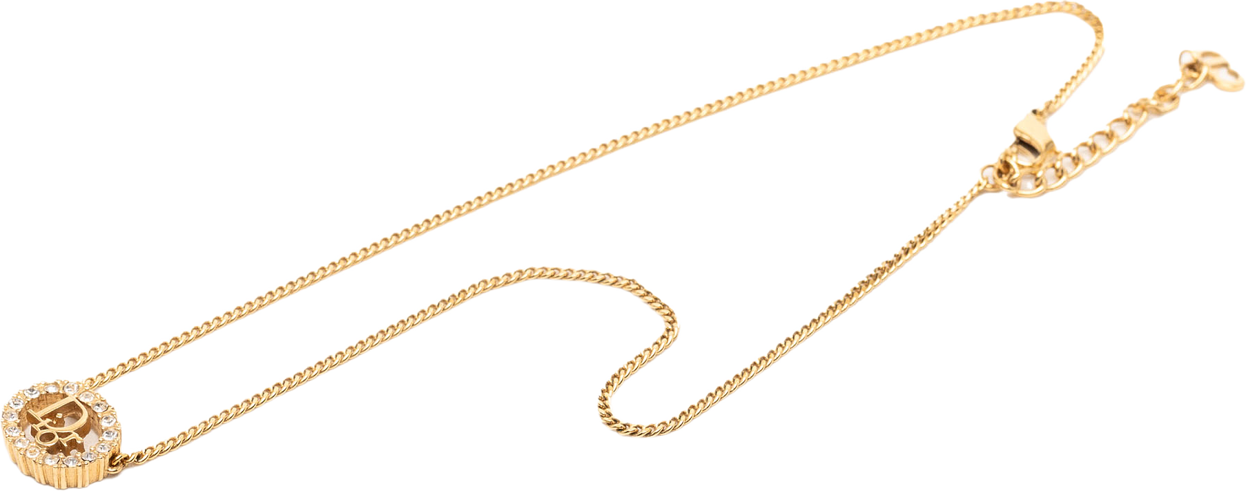 Dior Gold Plated Strass Cd Logo Pendant Necklace, från Luxclusif, i färgen gold.