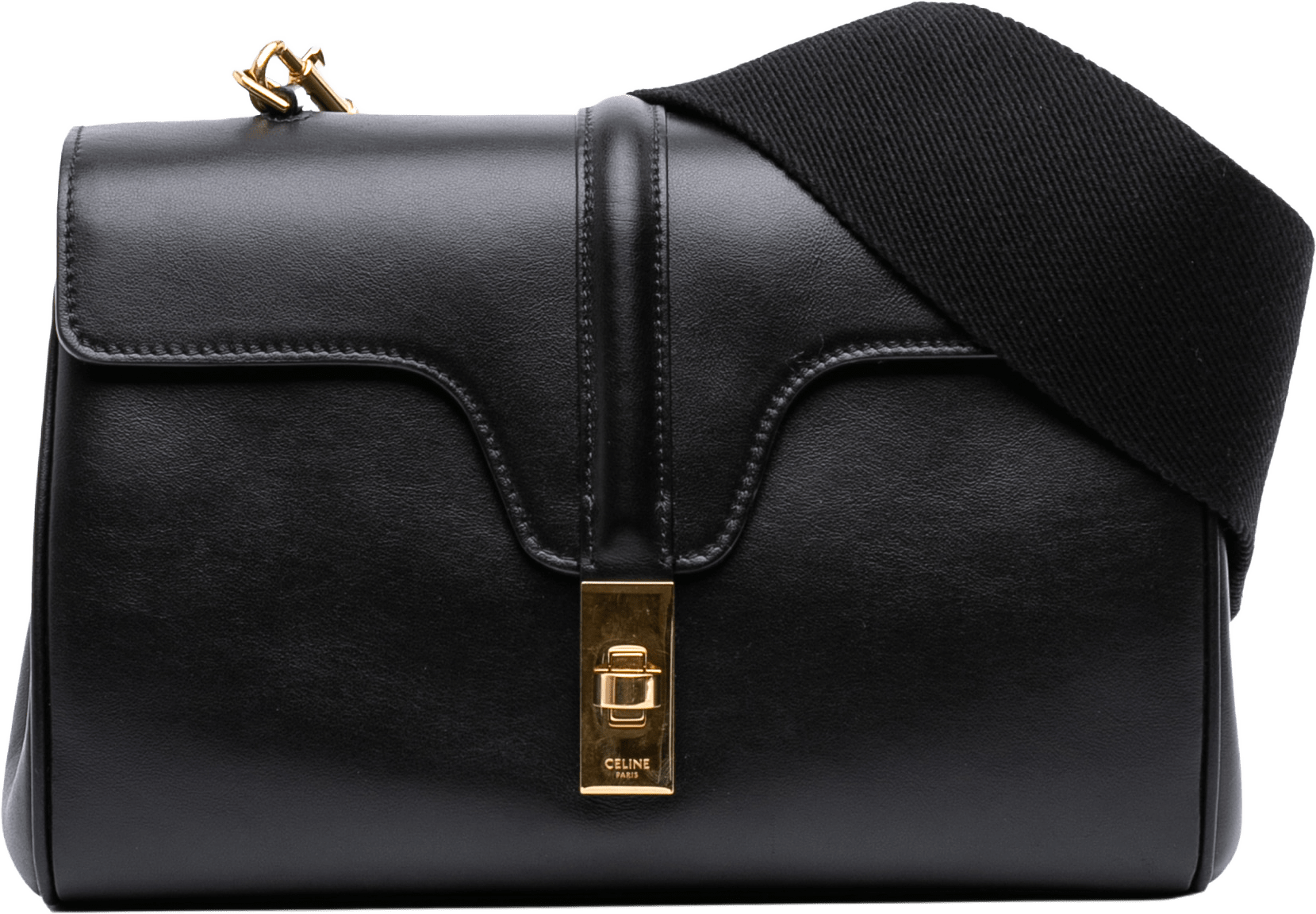 Celine Teen Smooth Calfskin Soft 16 Crossbody, från Luxclusif, i färgen black.