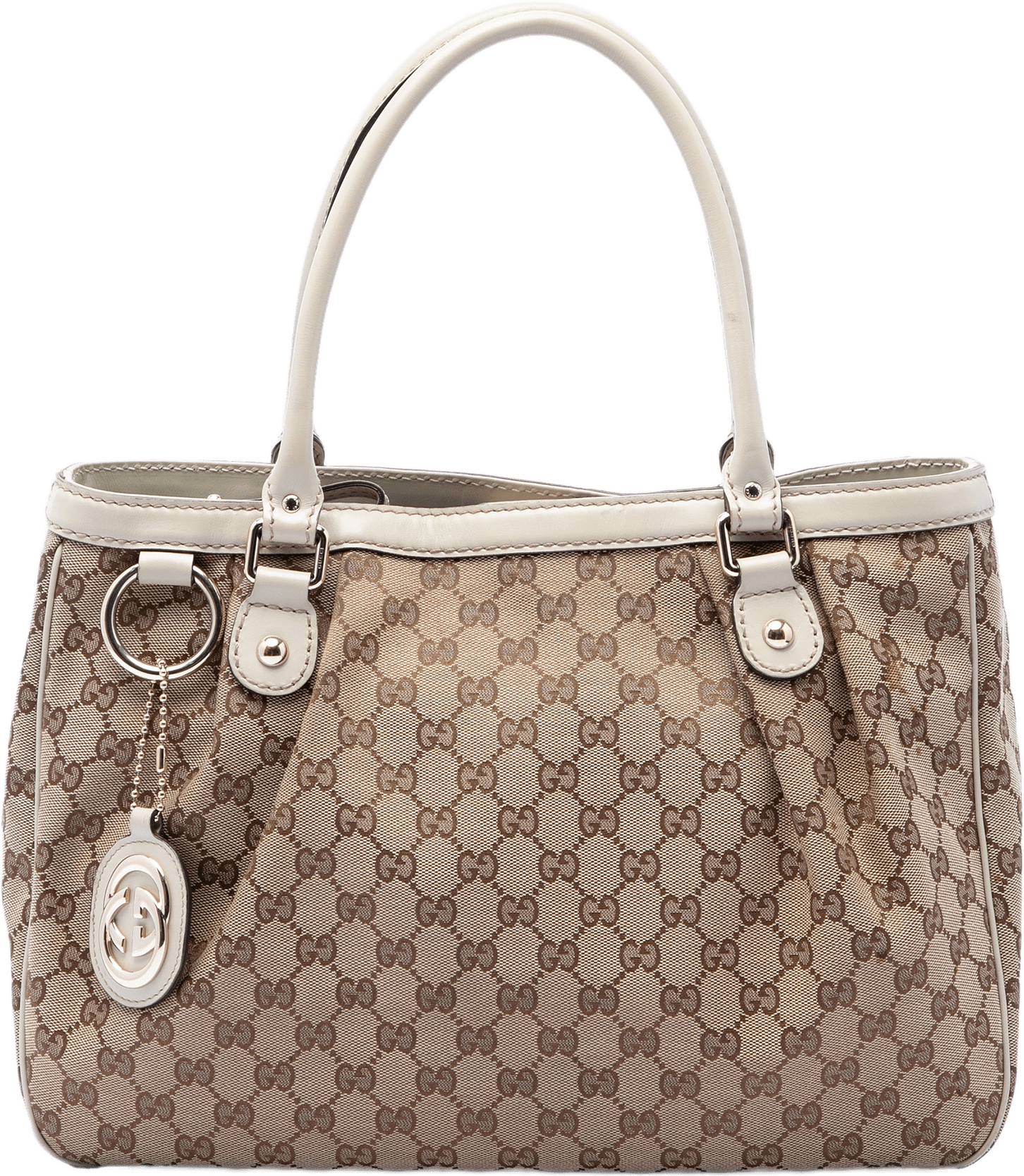 Gucci Guccissima Sukey Tote, från Luxclusif, i färgen vit.