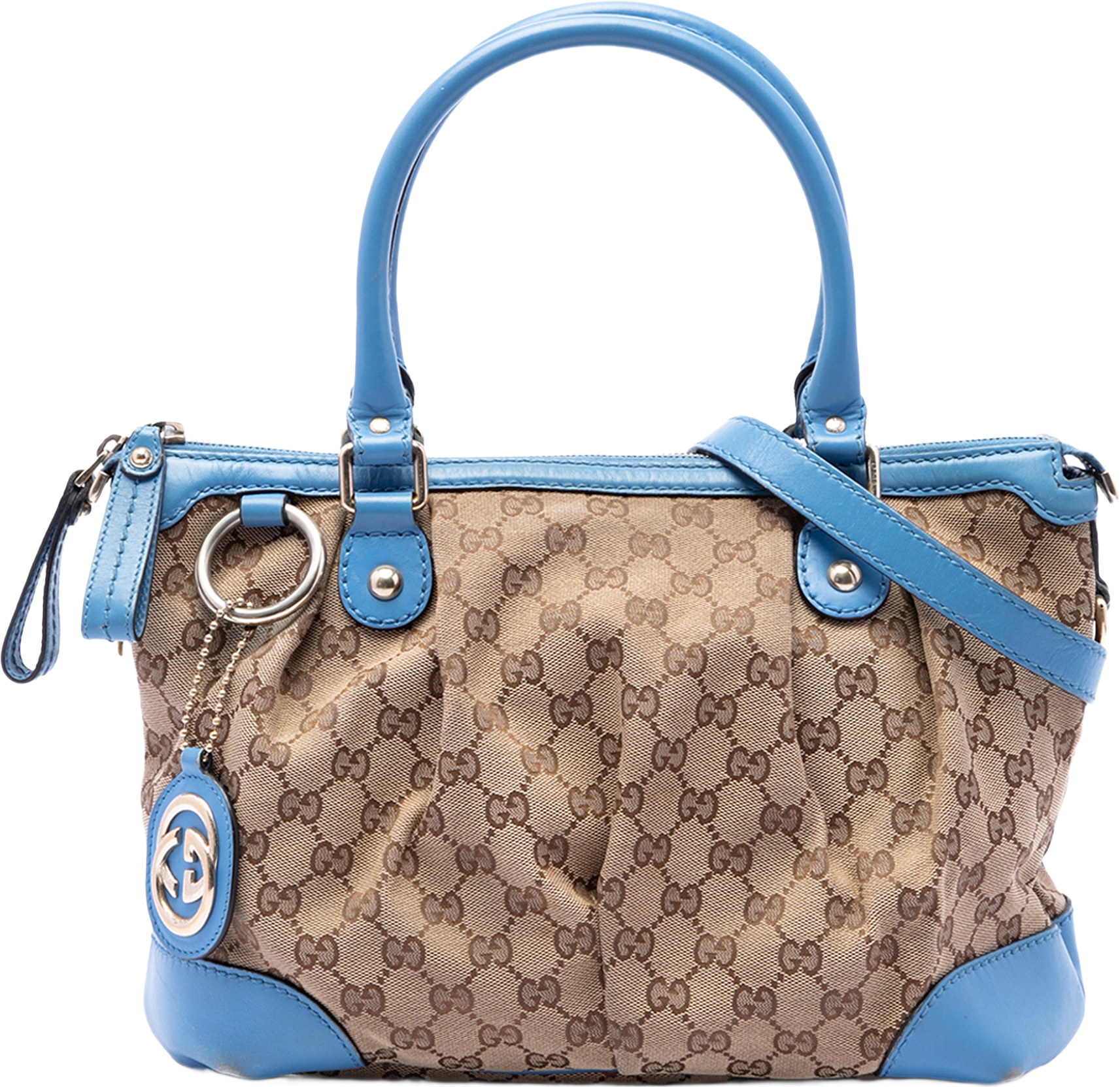 Gucci Gg Canvas Sukey Satchel, från Luxclusif, i färgen blå.