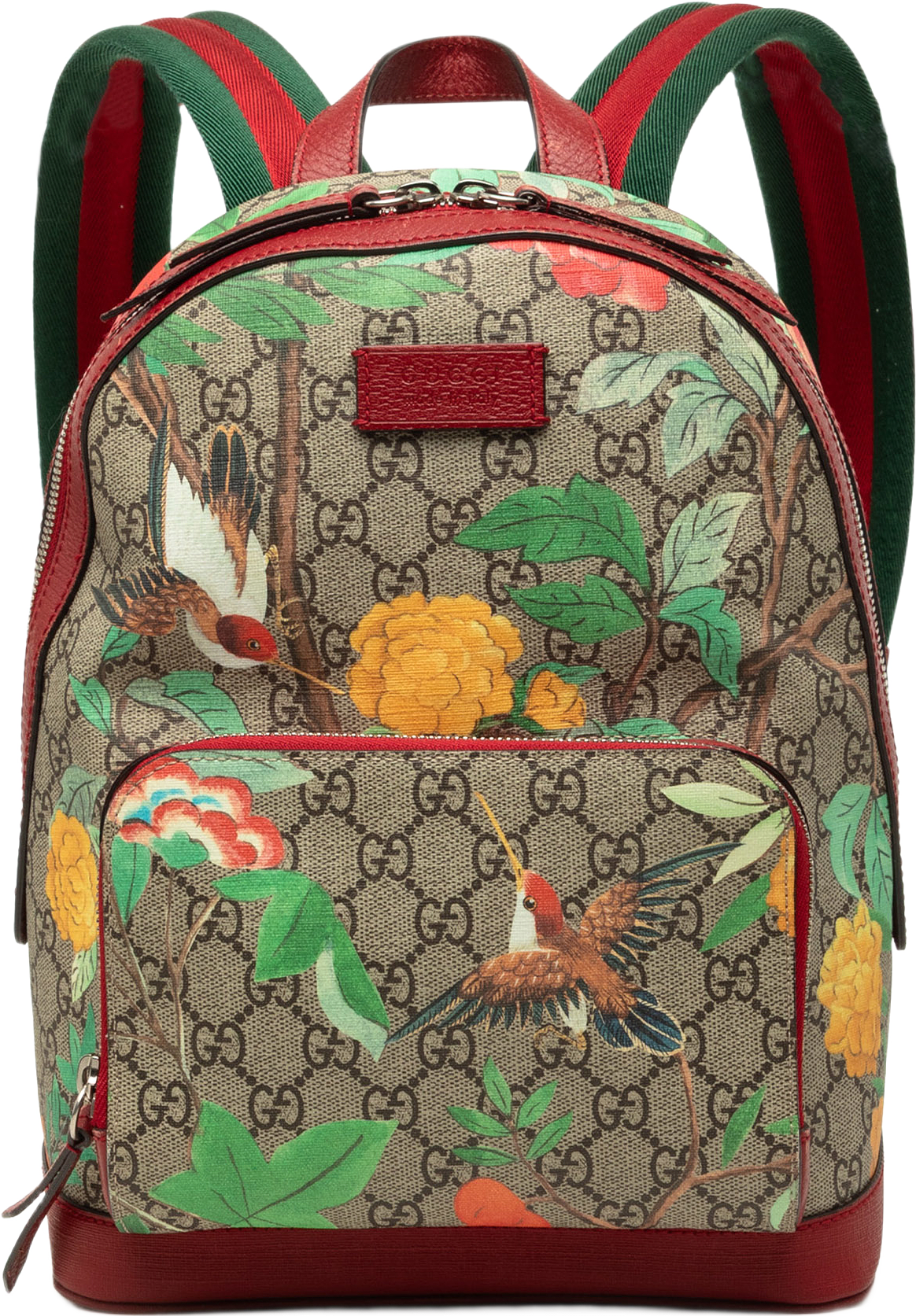 Gucci Small Gg Supreme Web Tian Backpack, från Luxclusif, i färgen beige.