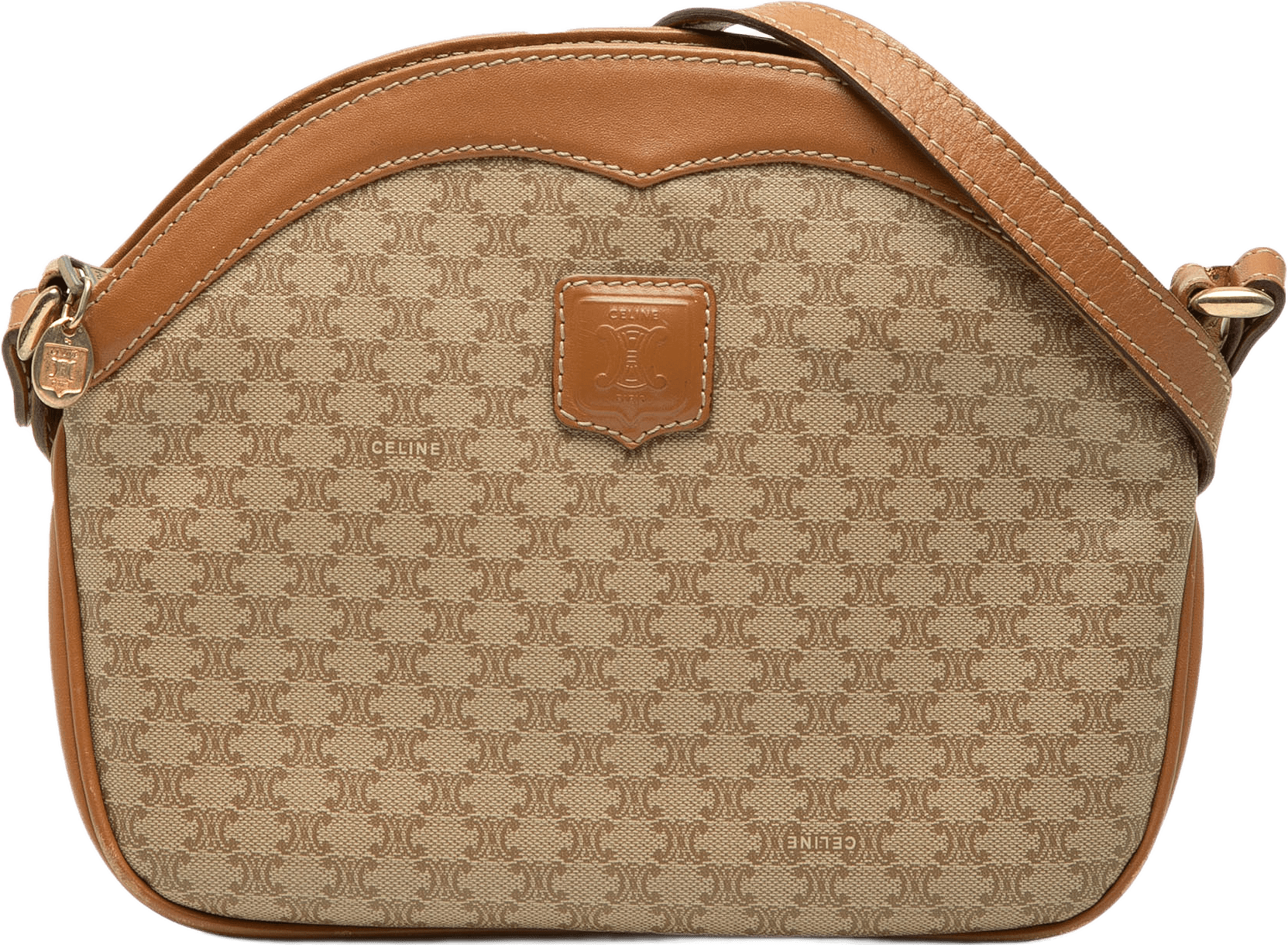 Celine Macadam Coated Canvas Crossbody, från Luxclusif, i färgen beige.