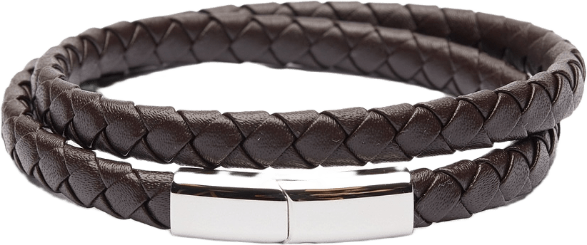 Braided Leather Bracelet Wiltz, från John Henric, i färgen brown.