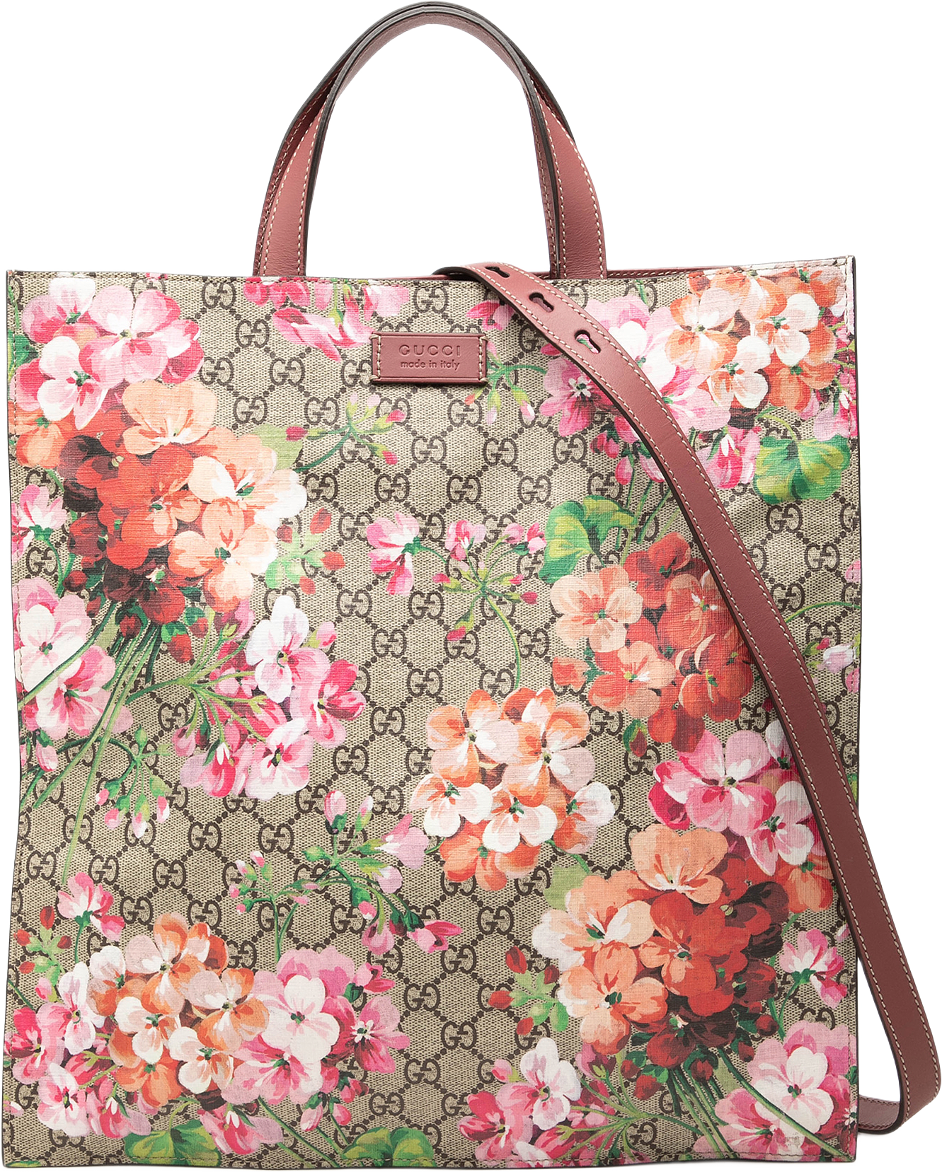 Gucci Gg Supreme Blooms Convertible Tote, från Luxclusif, i färgen beige.
