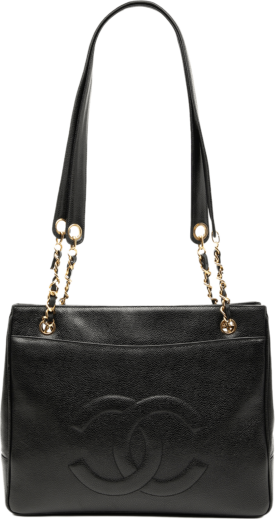 Chanel Cc Caviar Chain Tote, från Luxclusif, i färgen black.