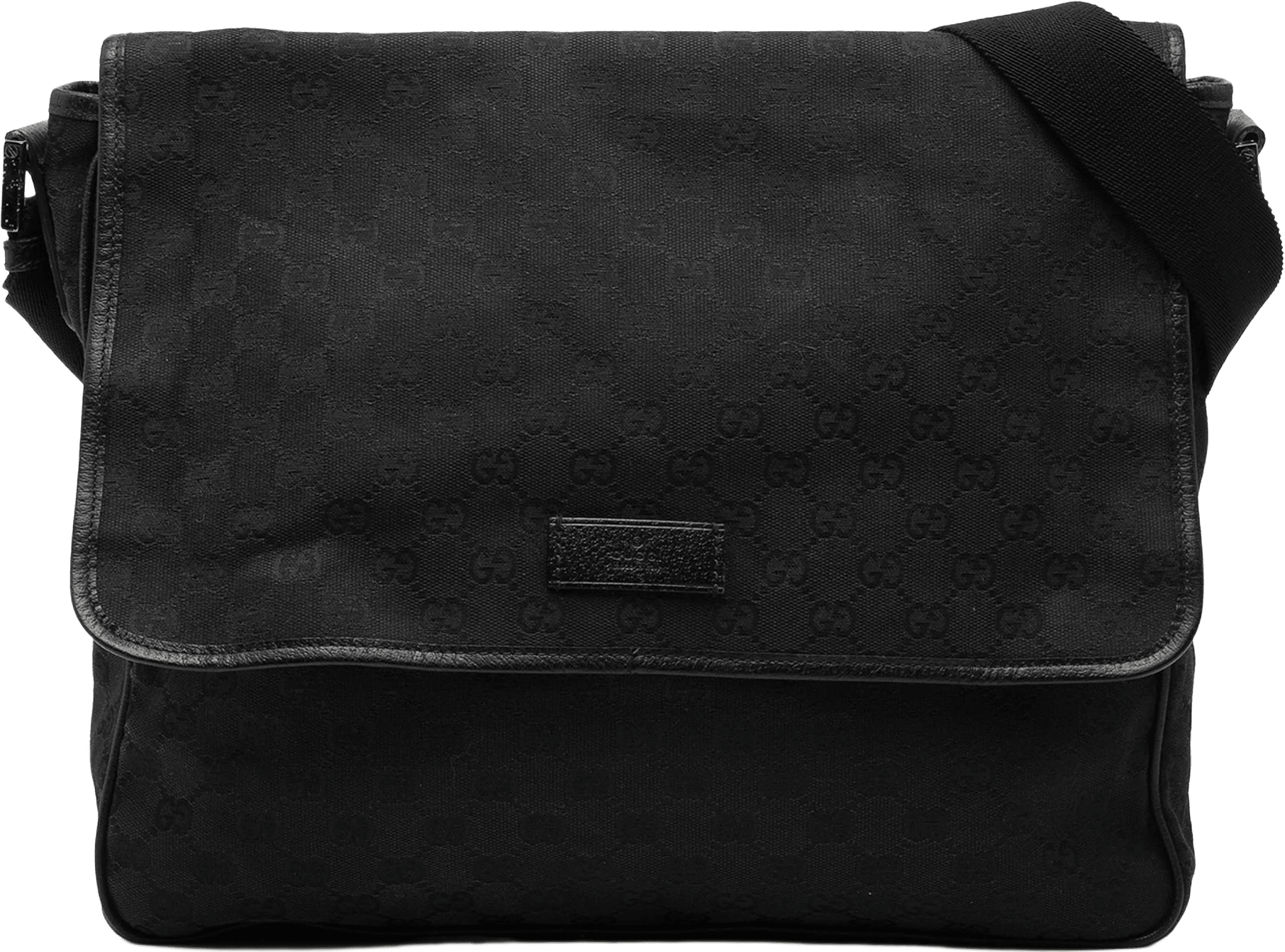Gucci Gg Canvas Flap Messenger Bag, från Luxclusif, i färgen black.