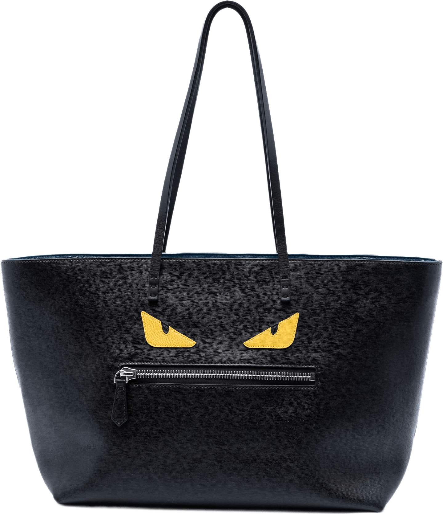 Fendi Leather Monster Roll Tote, från Luxclusif, i färgen black.