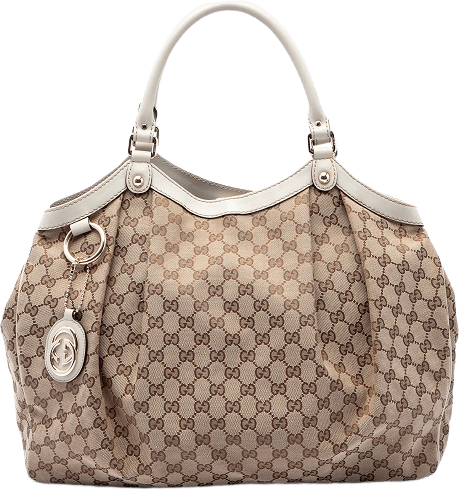 Gucci Large Gg Canvas Sukey Tote, från Luxclusif, i färgen beige.