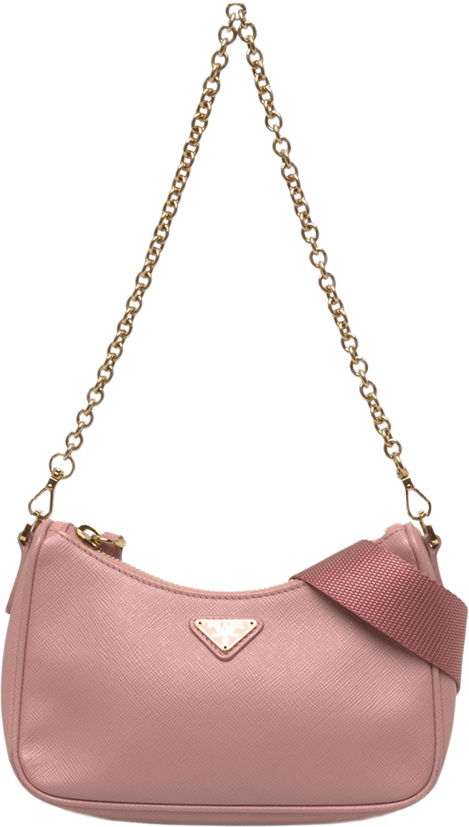 Prada Mini Saffiano Re Edition 2005 Satchel, från Luxclusif, i färgen rosa.