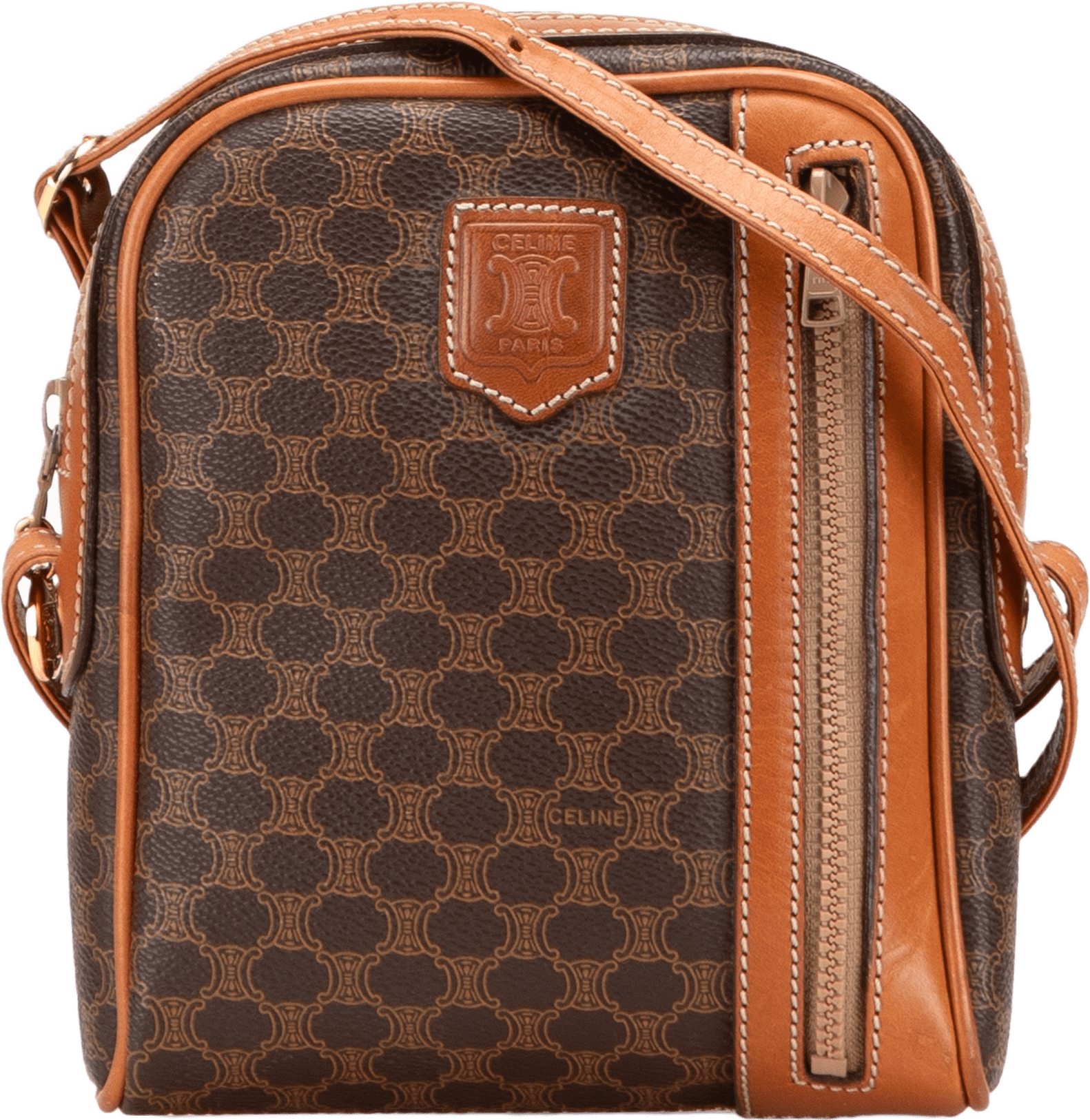 Celine Macadam Coated Canvas Crossbody, från Luxclusif, i färgen brown.