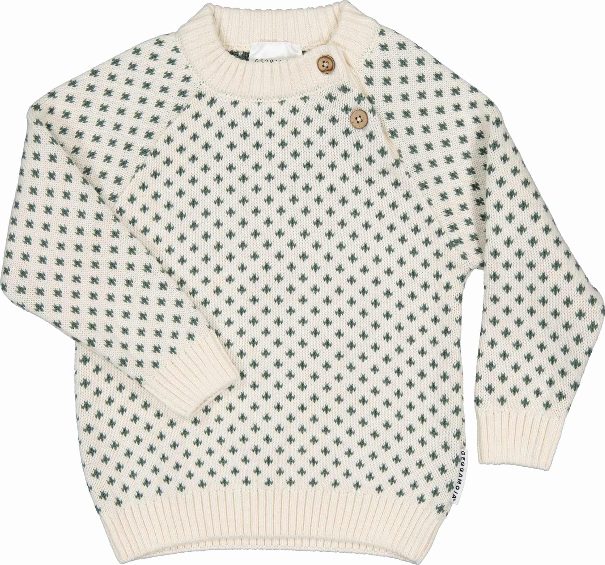 Stickad Tröja, från Geggamoja, i färgen beige.
