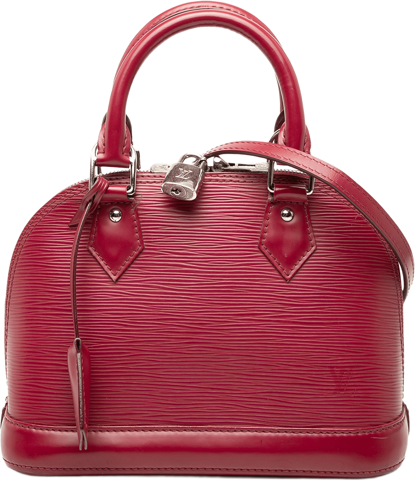 Louis Vuitton Epi Alma Bb, från Luxclusif, i färgen röd.