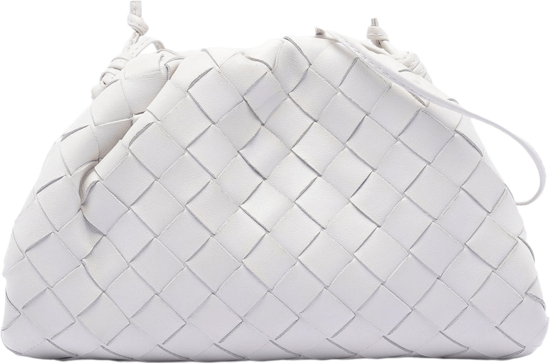 Bottega Veneta Nappa Intrecciato The Mini Pouch Crossbody, från Luxclusif, i färgen white.