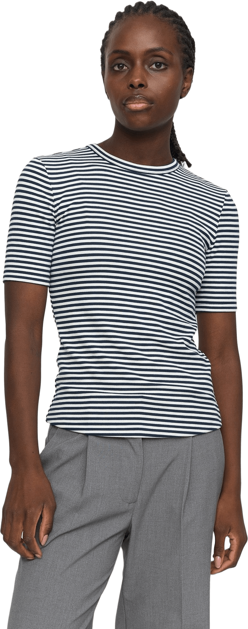 Srfenja Stripe Ss Top, från Soft Rebels, i färgen total eclipse.