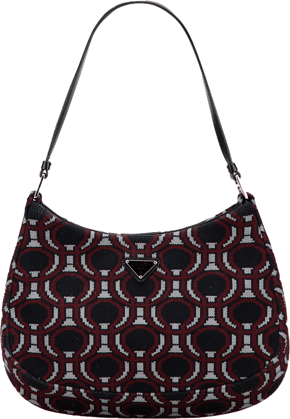 Prada Jacquard Knit Cleo Shoulder Bag, från Luxclusif, i färgen black.
